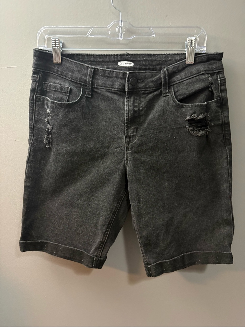 Old Navy Black Washed Denim Shorts